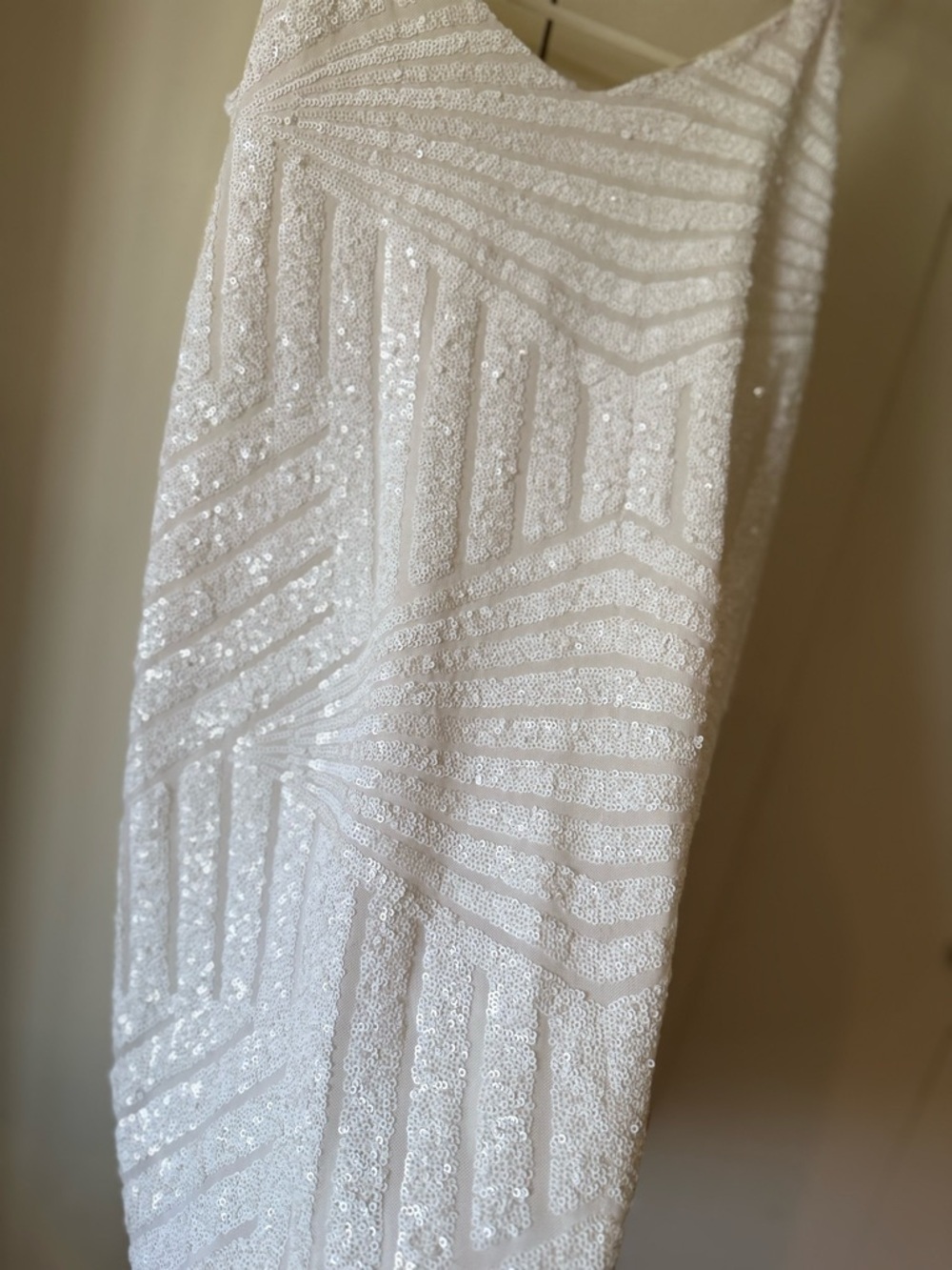 NEW Aqua mini dress White Sequin Spaghetti Straps wedding bride bridal engagemen - Picture 11 of 14